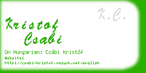 kristof csabi business card