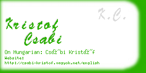 kristof csabi business card